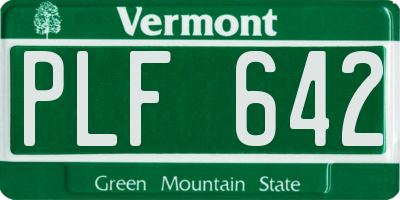 VT license plate PLF642
