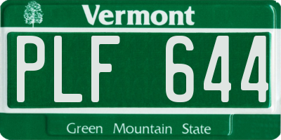 VT license plate PLF644
