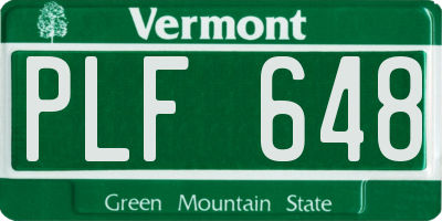 VT license plate PLF648