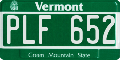 VT license plate PLF652