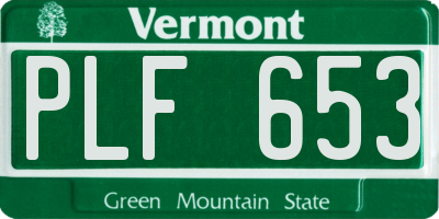 VT license plate PLF653