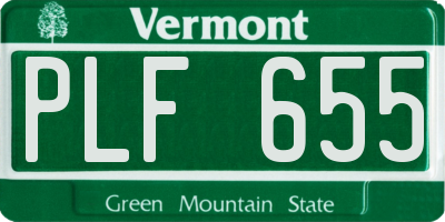 VT license plate PLF655