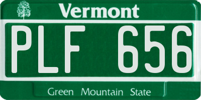 VT license plate PLF656