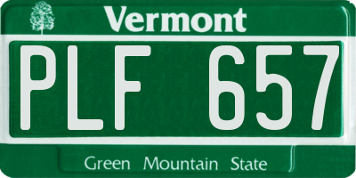 VT license plate PLF657