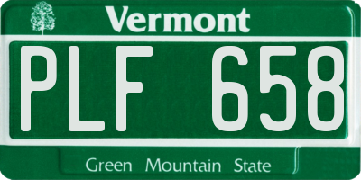 VT license plate PLF658