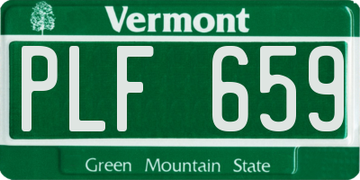VT license plate PLF659