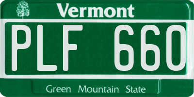 VT license plate PLF660