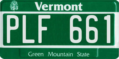 VT license plate PLF661