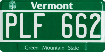 VT license plate PLF662