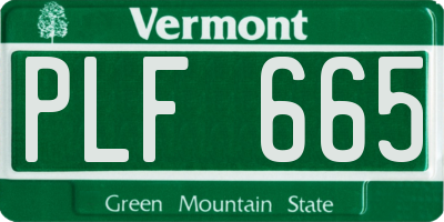 VT license plate PLF665