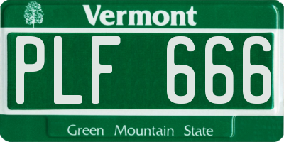 VT license plate PLF666