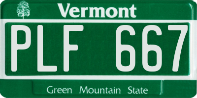 VT license plate PLF667