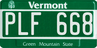 VT license plate PLF668