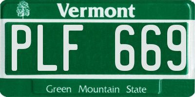VT license plate PLF669