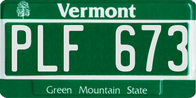 VT license plate PLF673