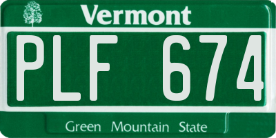 VT license plate PLF674