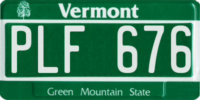 VT license plate PLF676
