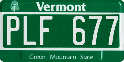 VT license plate PLF677
