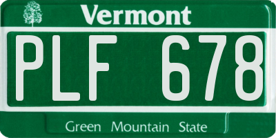 VT license plate PLF678