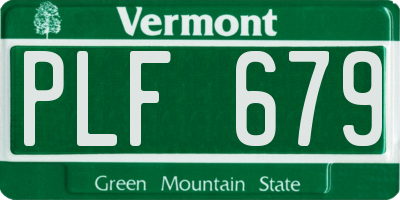 VT license plate PLF679