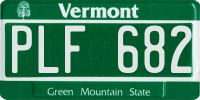 VT license plate PLF682