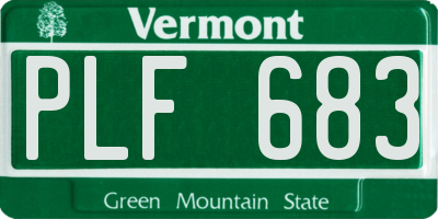 VT license plate PLF683