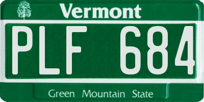 VT license plate PLF684