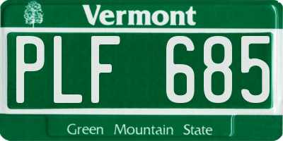 VT license plate PLF685