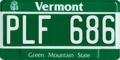 VT license plate PLF686