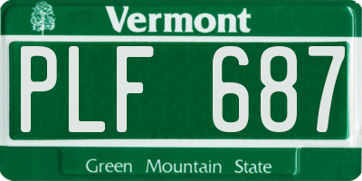 VT license plate PLF687