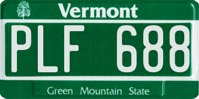 VT license plate PLF688