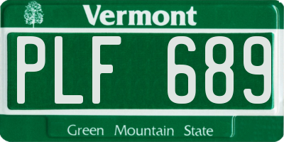VT license plate PLF689