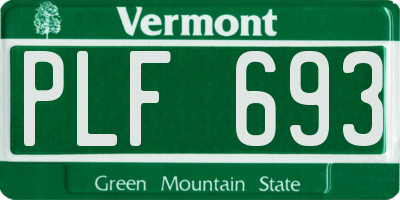 VT license plate PLF693