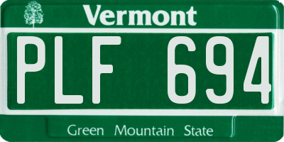 VT license plate PLF694