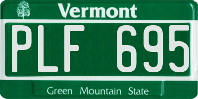 VT license plate PLF695