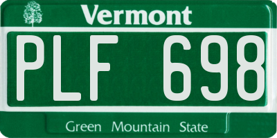 VT license plate PLF698