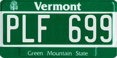 VT license plate PLF699