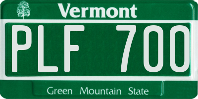 VT license plate PLF700