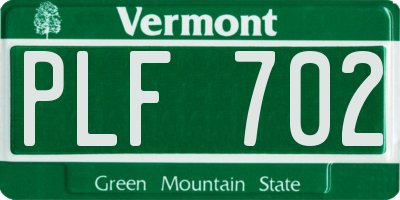 VT license plate PLF702