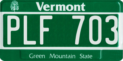 VT license plate PLF703