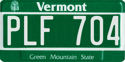 VT license plate PLF704