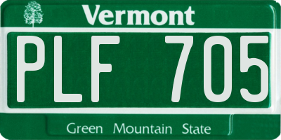 VT license plate PLF705