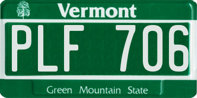 VT license plate PLF706