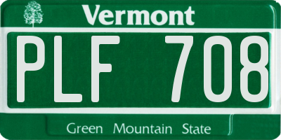 VT license plate PLF708