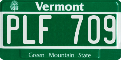 VT license plate PLF709