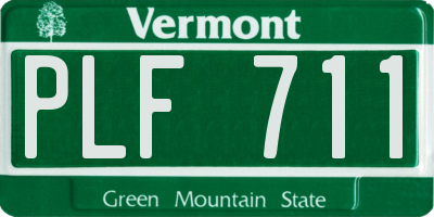 VT license plate PLF711