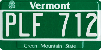 VT license plate PLF712