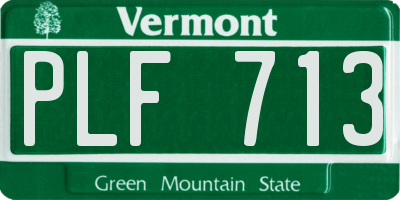 VT license plate PLF713