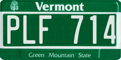 VT license plate PLF714
