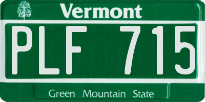 VT license plate PLF715